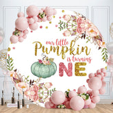 Aperturee - Circle Glitter Pumpking 1st Birthday Backdrop